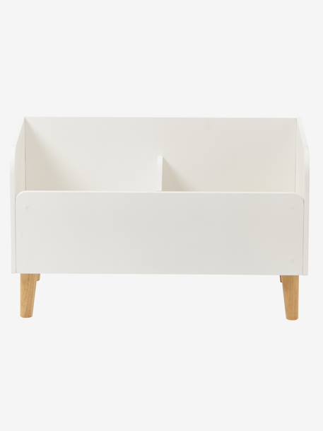 Coffre à livres LIGNE CONFETTI Blanc/bois+GRIS 