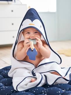 Baby-Badecape, Bademantel-Set aus Kapuzenbadetuch & Waschhandschuh „Pinguin“