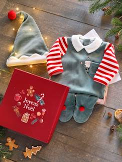 Baby-Strampler, Pyjama, Overall-Baby Geschenk-Set: Weihnachts-Strampler & Mütze