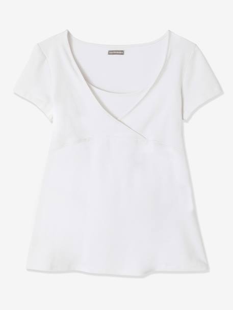 Lot de 2 T-shirts cache-coeur grossesse et allaitement LOT MARINE/GRIS+noir 