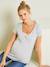 Lot de 2 T-shirts cache-coeur grossesse et allaitement LOT MARINE/GRIS+noir 
