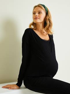 Vêtements de grossesse-Collection allaitement-T-shirt de grossesse et d'allaitement dentelle