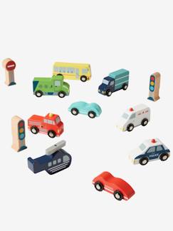 Spielzeug-Fantasiespiele-Kinder Spielset, 9 Holz-Autos FSC®