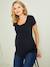 Lot de 2 T-shirts cache-coeur grossesse et allaitement LOT MARINE/GRIS+noir 