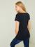 Lot de 2 T-shirts cache-coeur grossesse et allaitement LOT MARINE/GRIS+noir 