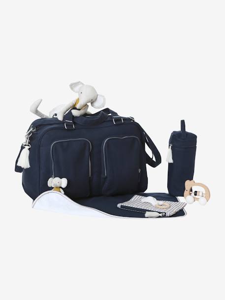 Sac A Langer Multipoches Family L Vertbaudet Toile Marine Puericulture