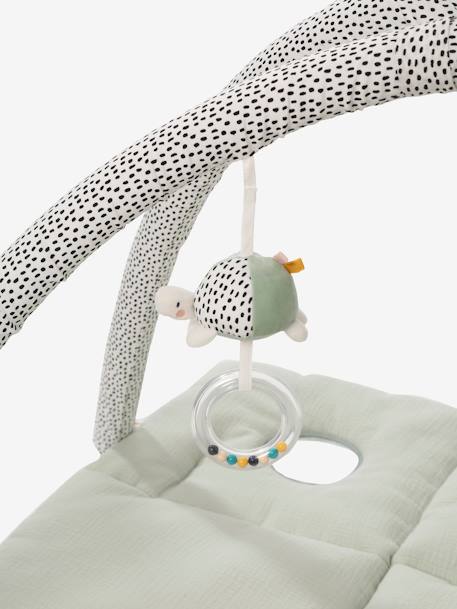 Tapis d'éveil en gaze de coton avec arche ROSE MOYEN UNI AVEC DECOR+vert / multicolore 