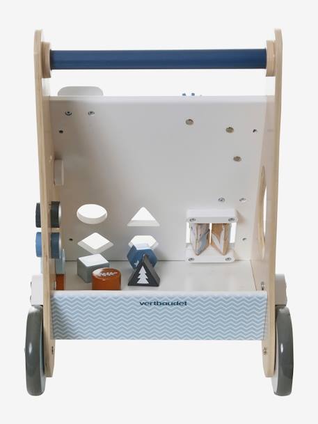 2-in-1 Lauflernwagen mit Bremsen, Holz FSC® mehrfarbig/blau+mehrfarbig/rosa+weiß+weiß/mehrfarbig 