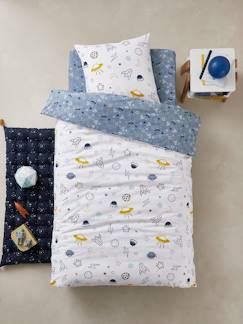 Idées déco pour une chambre partagée-Parure fourre de duvet + taie d'oreiller enfant COSMOS