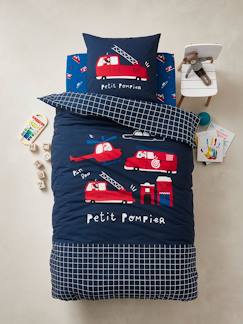 Linge de maison et décoration-Parure fourre de duvet + taie d'oreiller enfant PETIT POMPIER