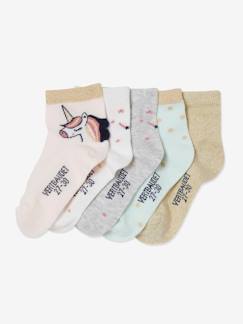 Mädchen-Unterwäsche-5er-Pack Mädchen Socken mit Einhornmotiven
