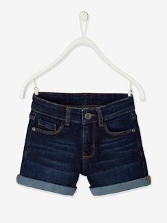 Mädchen-Mädchen Jeansshorts mit Umschlag BASIC Oeko-Tex, Bundweite verstellbar