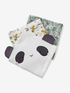 Für die Nacht-3er-Pack Wickeltücher ,,Pandafreunde" Oeko Tex®