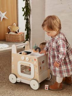 Schaukeltier-3-in-1-Lauflernwagen mit Spielküche FSC®