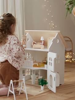 Spielzeug-Fantasiespiele-Puppenhaus mit Zubehör aus Holz FSC®-zertifiziert