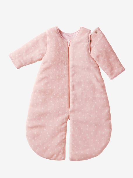 Schlafsack/Overall für Babys, Mikrofaser BLAU/DREIECKE+Rosa/Sterne 