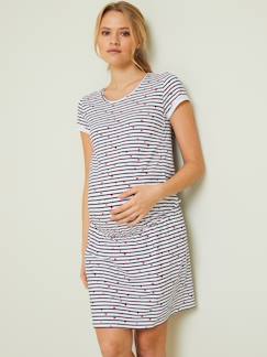 Vêtements de grossesse-Pyjama, homewear-Chemise de nuit imprimée grossesse et allaitement  Oeko-Tex®