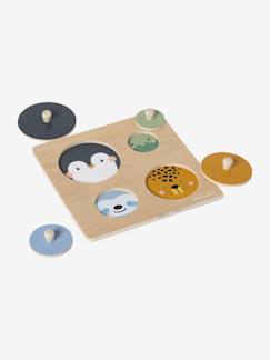 Spielzeug-Lernspiele-Baby Steckpuzzle „Tierköpfe“, Holz FSC