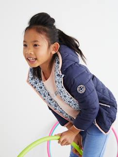 Fille-Manteau, veste-Doudoune-Doudoune à capuche légère réversible fille garnissage en polyester recyclé