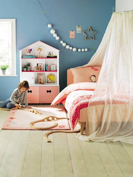 Rideaux pailleté Love pink Blanc/paillettes 