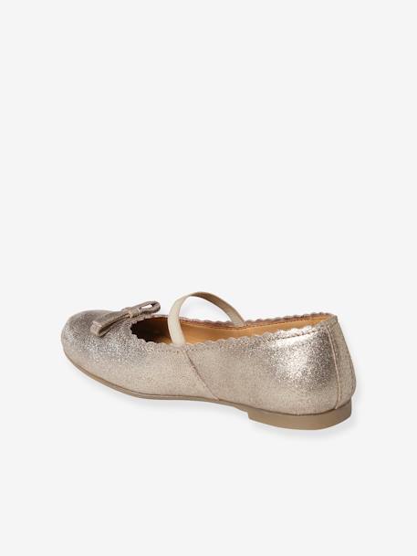 Mädchen Ballerinas beige metallic+marine+rosa 