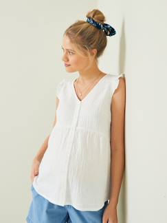 Vêtements de grossesse-Collection allaitement-Blouse de grossesse et d'allaitement gaze de coton