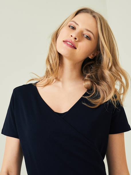 T-shirt femme peau à peau en coton bio* noir 