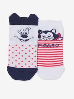 Fille-Sous-vêtement-Chaussettes-Lot de 2 paires de mi-chaussettes Disney Minnie et Figaro®