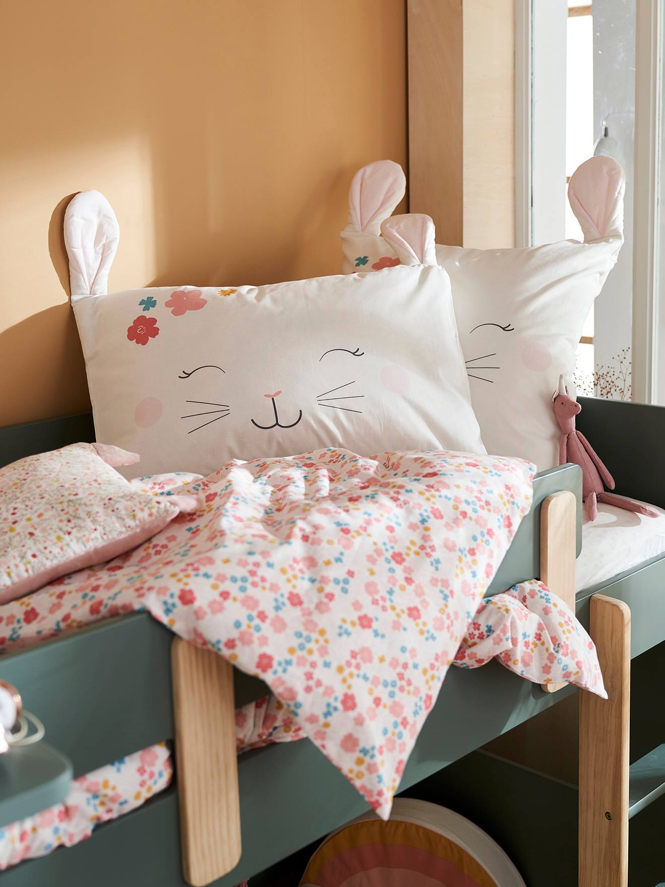 Katze Bettwäsche-Set – Lustiges Cartoon-Design, 100% Mikrofaser, 4-teilig Mit Spannbetttuch