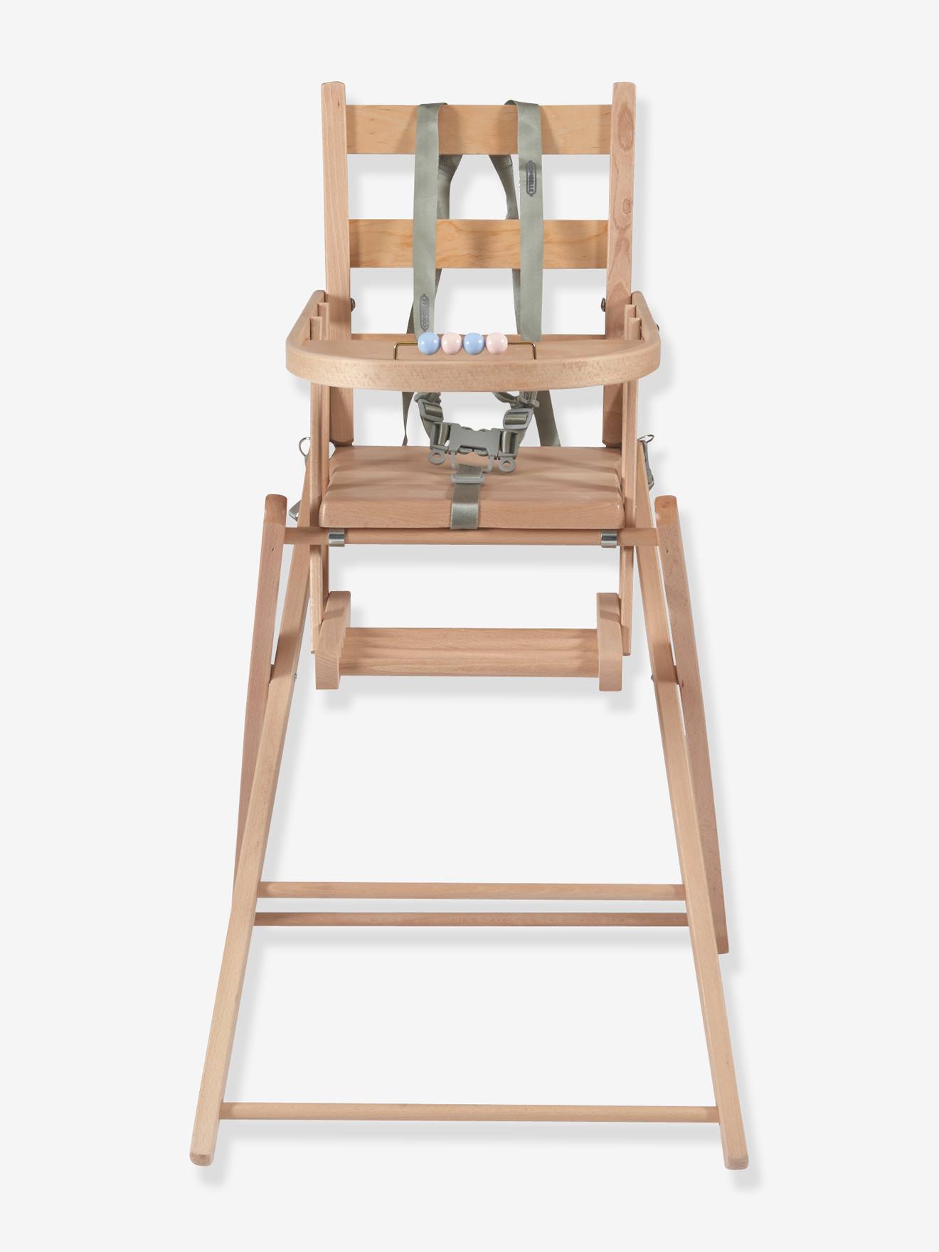 Chaise haute bébé pliable bois naturel – Roba;