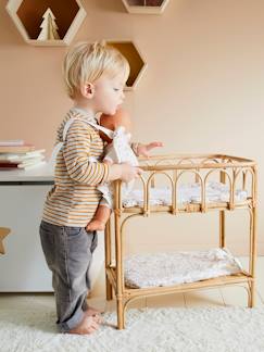 Spielzeug-Babypuppen und Puppen-Puppen Wickeltisch, Rattan