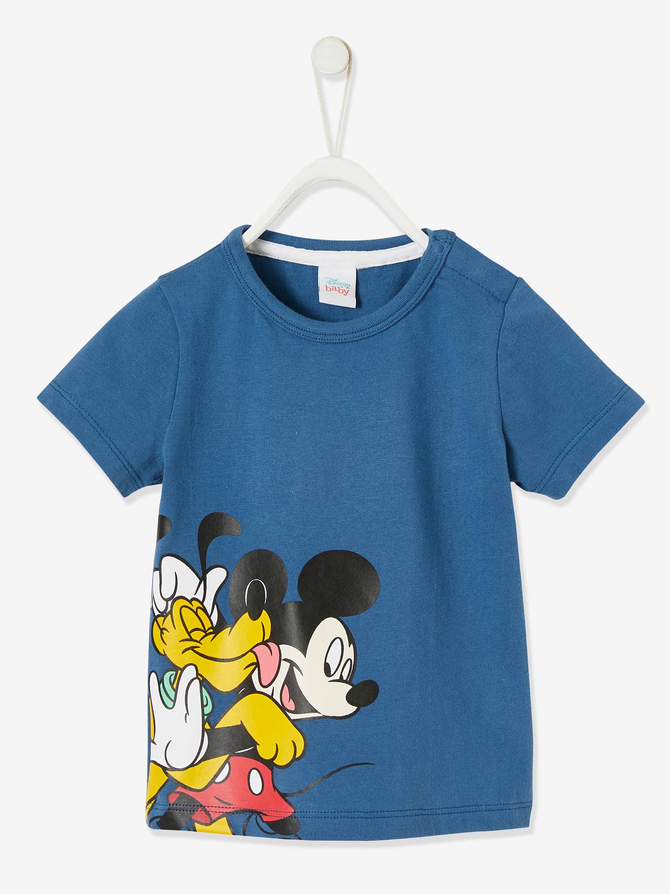 T Shirt Bebe Disney Mickey Et Pluto Bleu Petrole Bebe