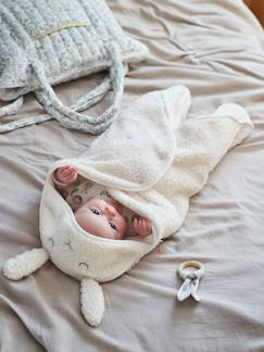 Collection Petit Mouton-Plaid chancelière bébé en peluche, doublé jersey