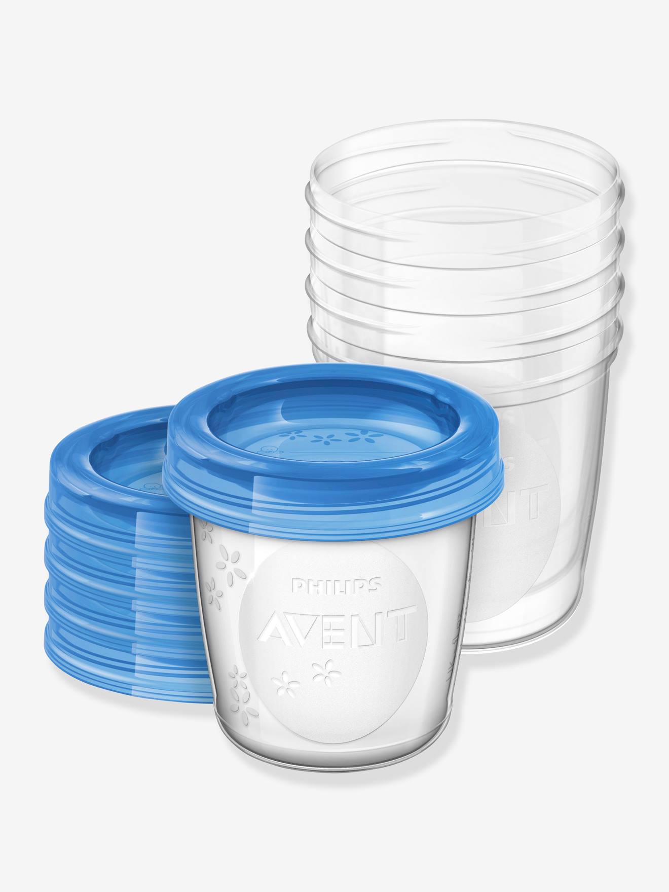 Pot de poudre de lait portable 5 couches pour bébé (5 couches bleu)