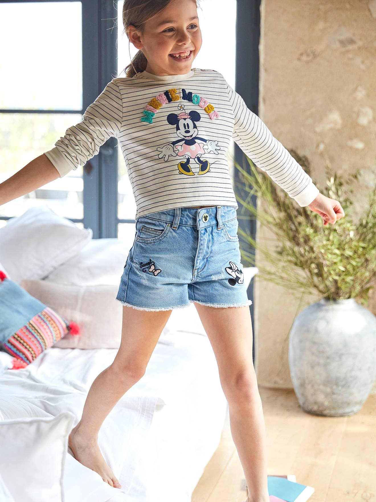 Veste en clearance jean minnie fille