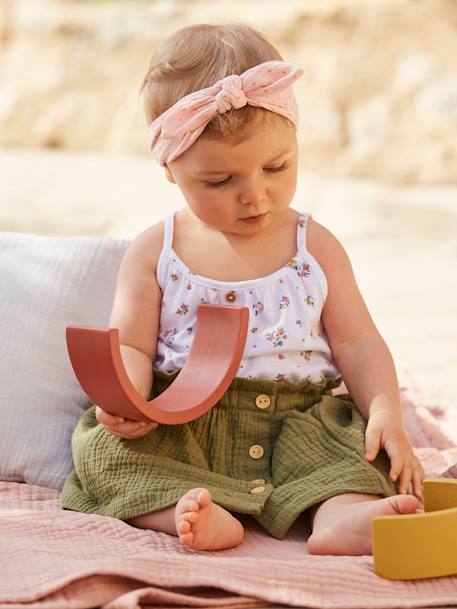 Jupe En Gaze De Coton Bebe Boutons En Bois Kaki Bebe Jupe En Gaze De Coton Bebe Boutons En Bois Kaki Bebe