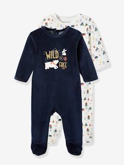 Pyjamas du grand soir-Lot de 2 pyjamas bébé en velours