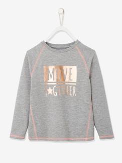 Tenues de sport-T-shirt de sport "Move together" fille inscription irisée Oeko-Tex®