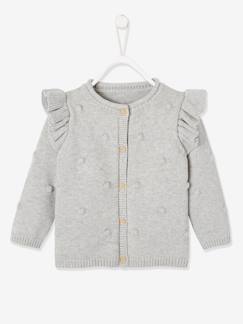 Baby-Pullover, Strickjacke, Sweatshirt-Baby-Strickjacke mit Prägeeffekt und Volants
