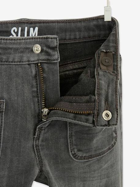 Die UNVERWÜSTLICHE, robuste Mädchen Jeans, Slim-Fit mit Gürtel, Bundweite verstellbar blue stone+grau 