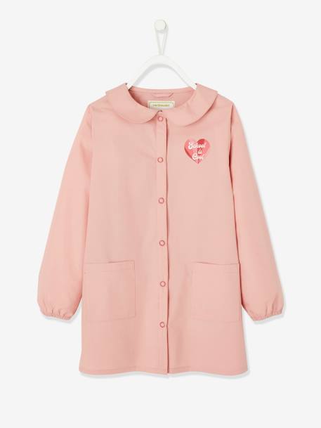 Tablier personnalisable motif coeur fille rose 