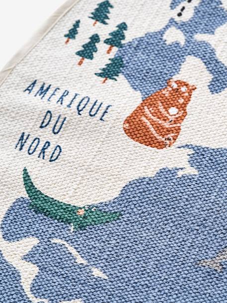 Tapis rond Mappemonde bleu / multicolore 