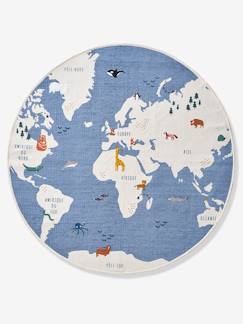 "Geteilte Zimmer" Kollektion-Runder Kinderzimmer Teppich „Weltkarte“
