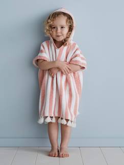Baby-Badecape, Bademantel-Bade-Poncho mit Pompons