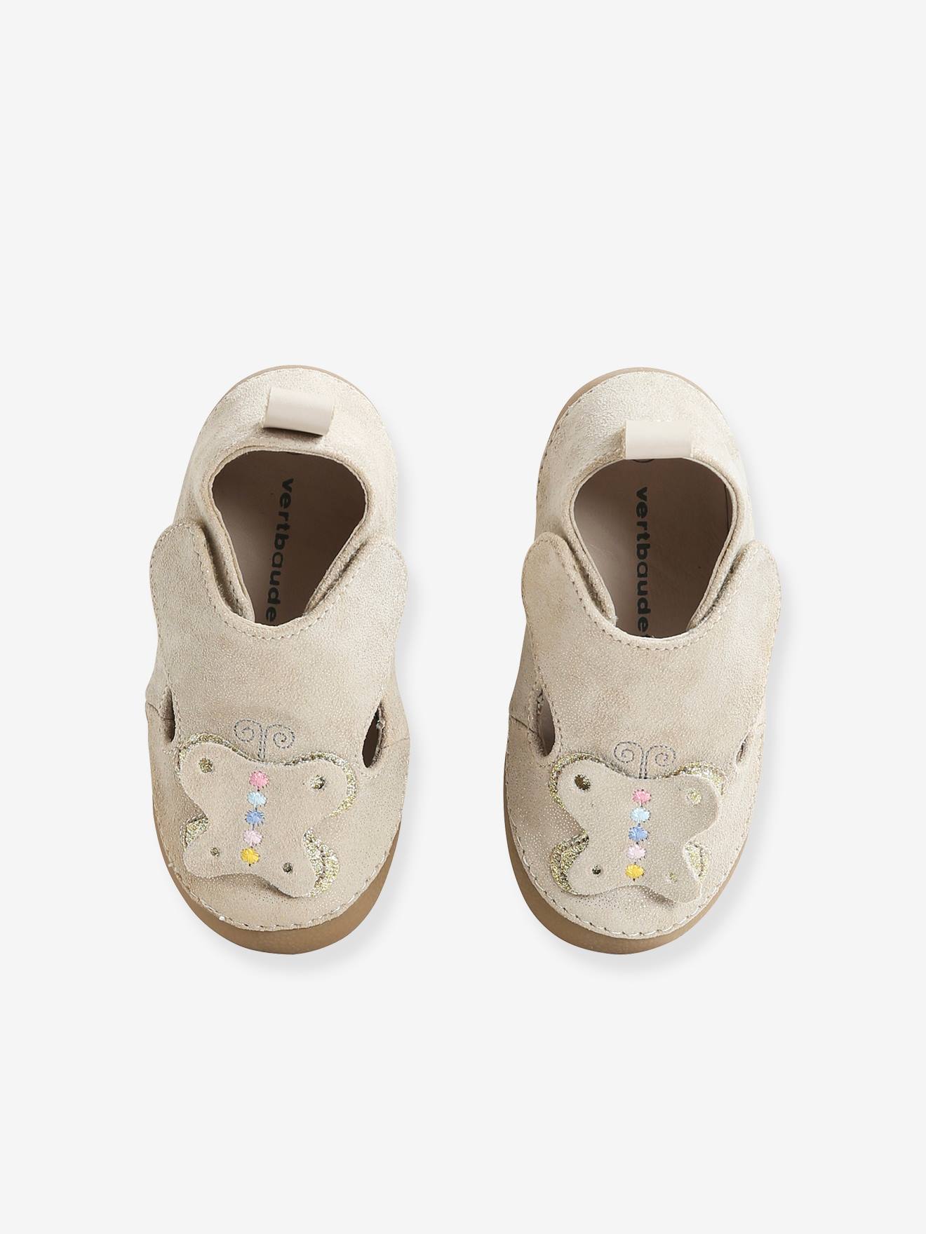 Filles sandales bébé chaussons chaussures en cuir antibactérien semelle tailles uk 3-9 