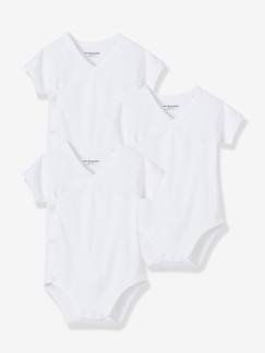 Le sommeil de bébé-Lot de 3 bodies Bio Collection naissance manches courtes blanc