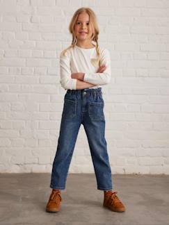 Mädchen-Jeans-Mädchen Jeans, Paperbag-Stil