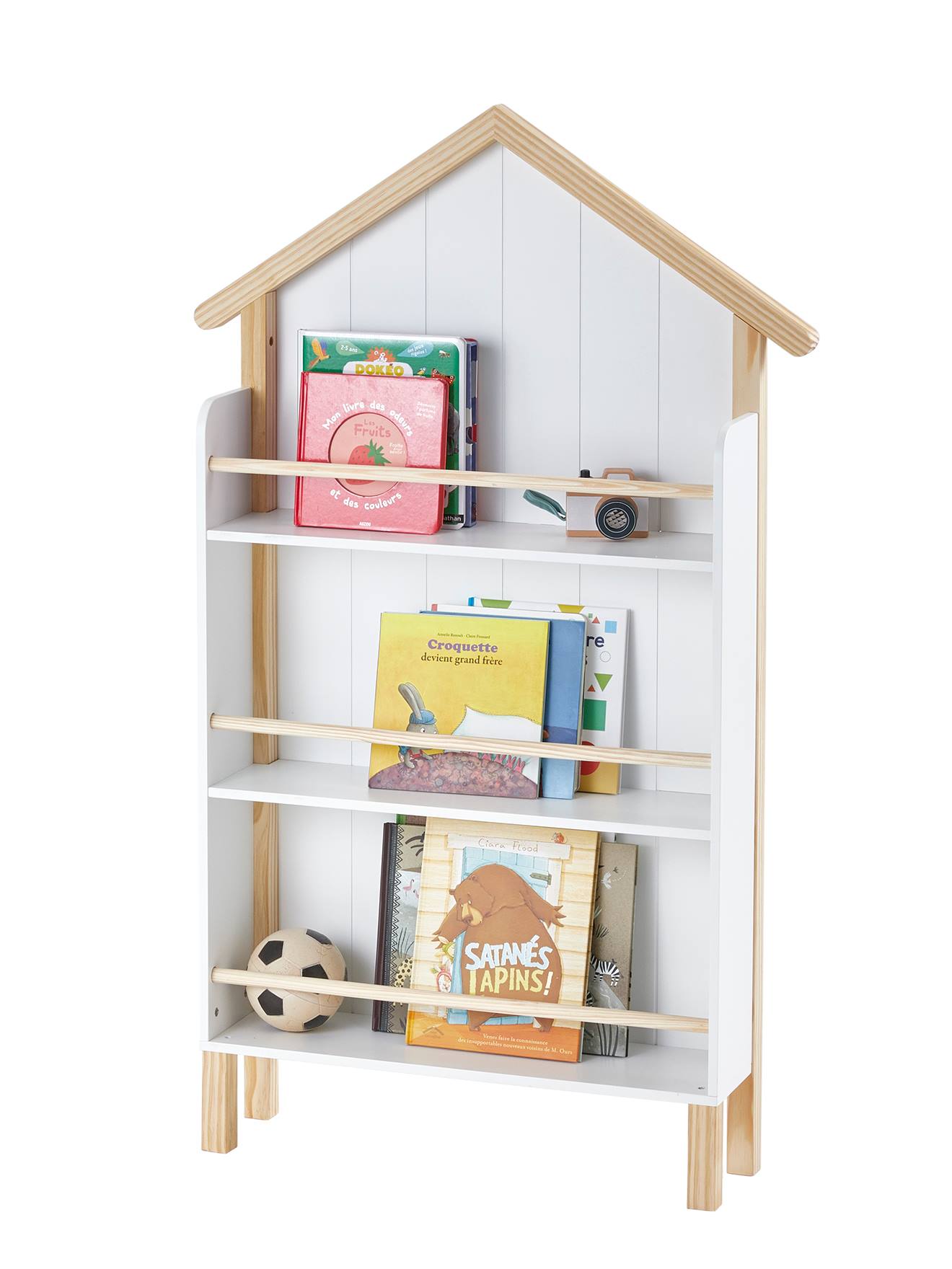 Kinder Bücherregal „Strandhaus“ - weiss, Aufbewahrung Zimmer und