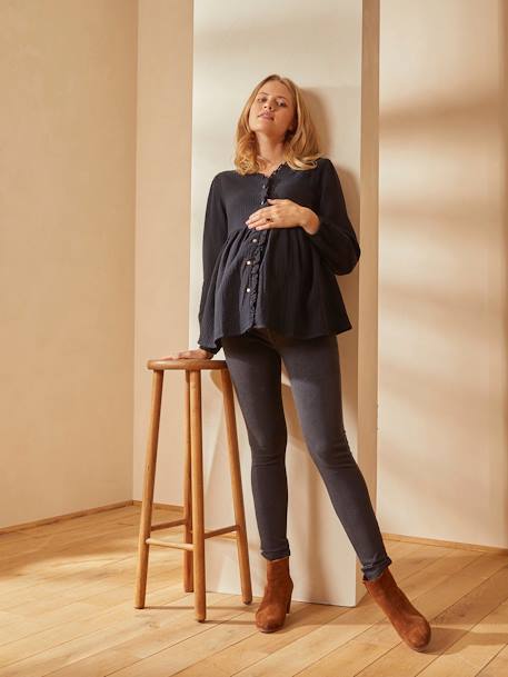 Nahtlose Umstands-Jeggings dark blue+grau+hellblau 