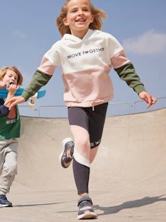 Hiver-Legging de sport fille tricolore en matière technique